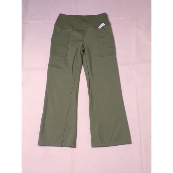 Zella Studio Lite Pocket Kick Flare Crop Leggings Green Small 4-6 NEW - Picture 3 of 8